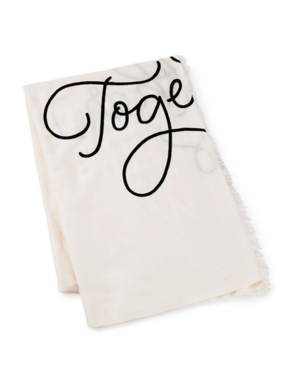 HALLMARK New Better Together Throw Blanket Cream Black Font Fringe